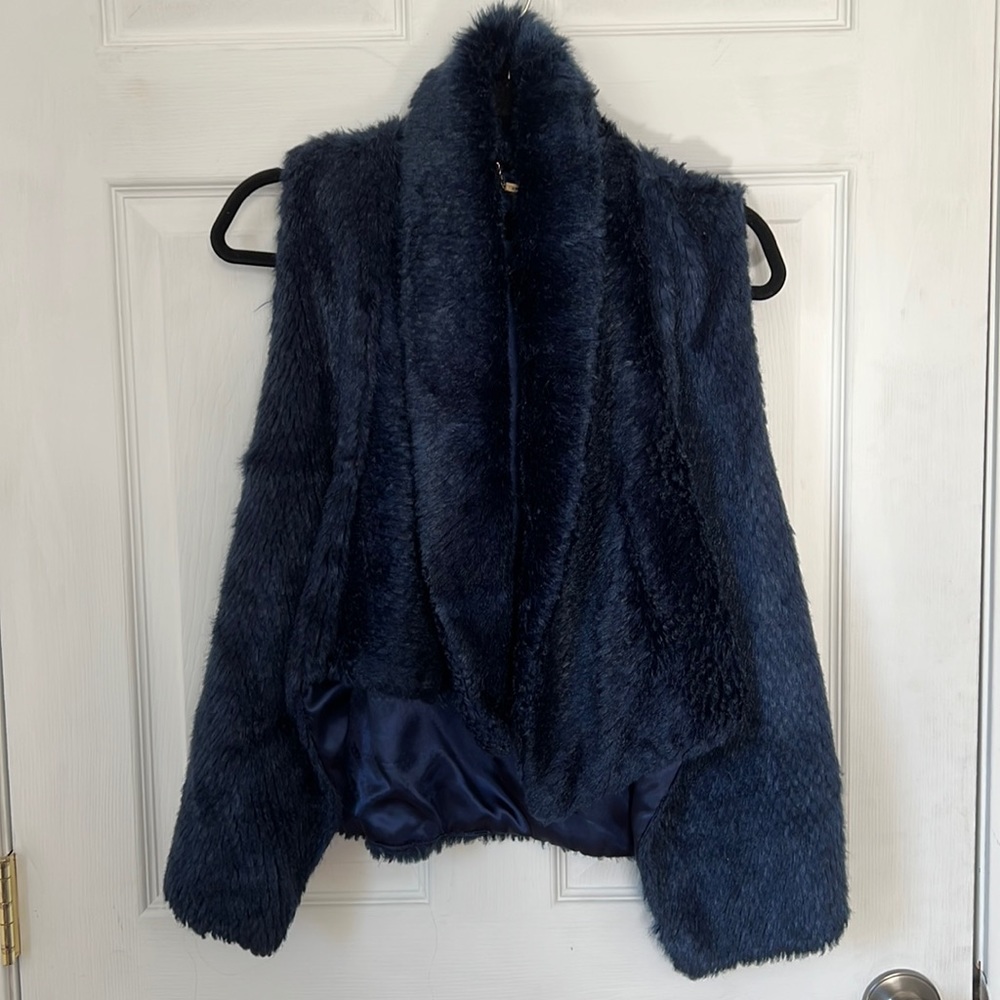 Navy Fur Vest